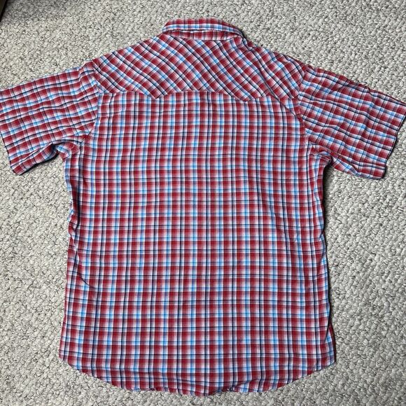 Wrangler Wrancher Shirt Men’s Large Pearl Snap Red Plaid Cowboy Western - Picture 5 of 6